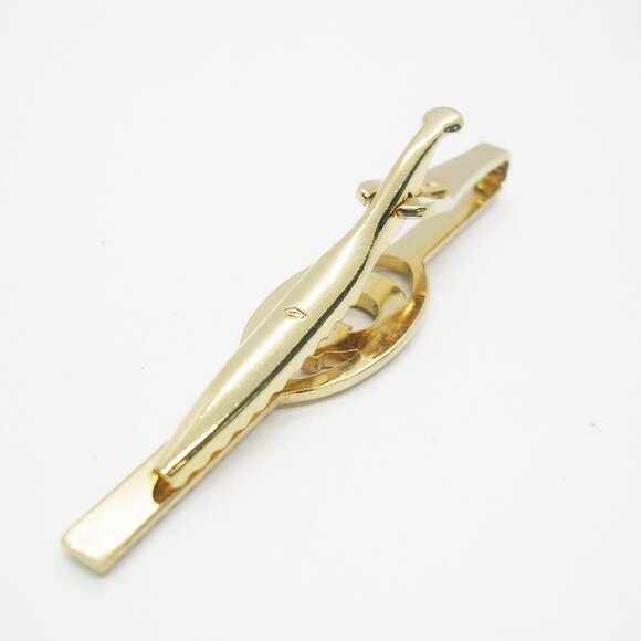 Initial G Tie Clip classic vintage gold tone Swank Monogram Tie Clasp - Picture 3 of 3